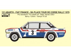 Decal -  Fiat 131 Abarth „FRANCE“ - 5th Rallye Tour de Corse 1979 - Mouton / Conconi